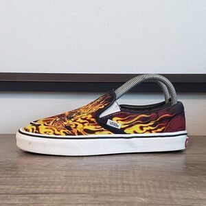Vans Slip-On Fire Samurai Women's Skate Shoes Size 8 Multicolor